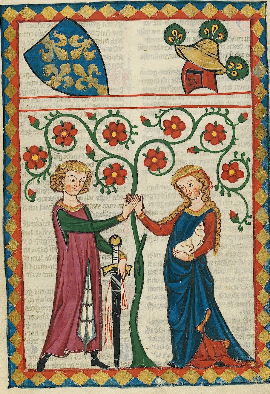 Illuminated manuscript page depicting Bernger von Horheim, from the Codex Manesse